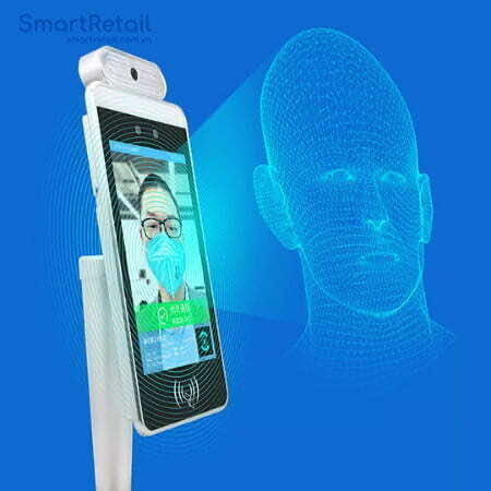 Máy đo thân nhiệt nhận diện khuôn mặt, quét mã QR Code khai báo Y tế