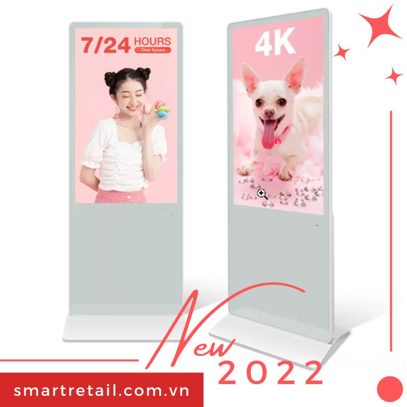 Ảnh 5 của Màn hình quảng cáo chân đứng 50 Inch | Standee điện tử 50" | Màu trắng