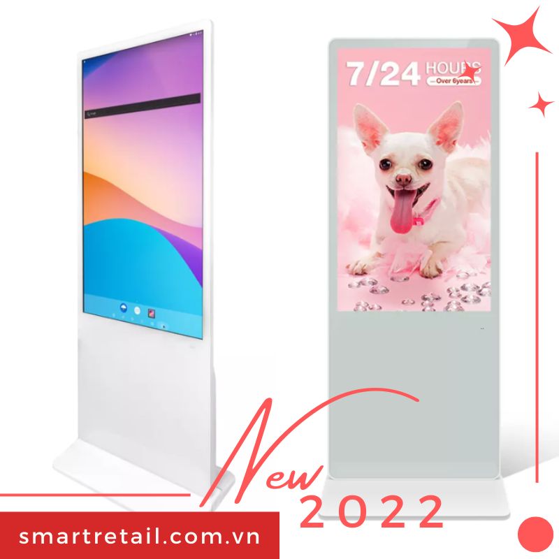 Ảnh 2 của Màn hình quảng cáo chân đứng 50 Inch | Standee điện tử 50" | Màu trắng