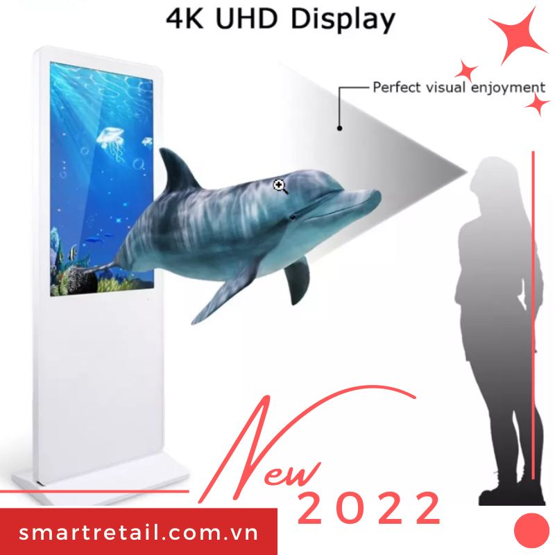 Ảnh 4 của Màn hình quảng cáo chân đứng 50 Inch | Standee điện tử 50" | Màu trắng