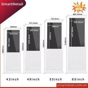 Ảnh 4 của Màn hình quảng cáo chân đứng 55 inch màu trắng | Standee điện tử 55"