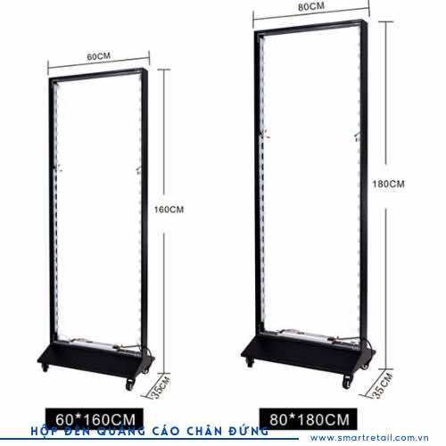 Ảnh 2 của Hộp đèn quảng cáo chân đứng LS18 - Kích thước 80x180 (cm)
