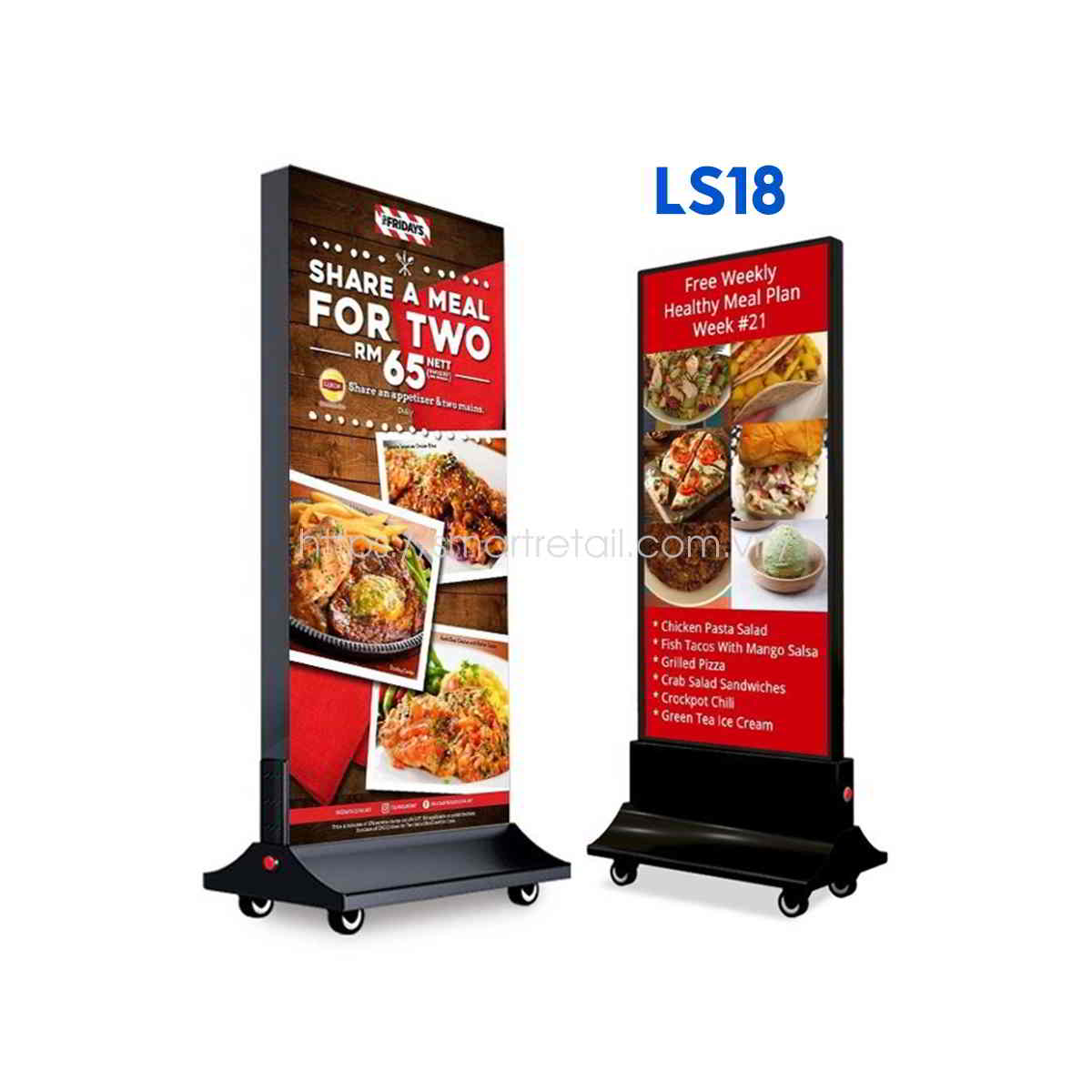 Hộp đèn quảng cáo chân đứng LS18 - Kích thước 80x180 (cm)