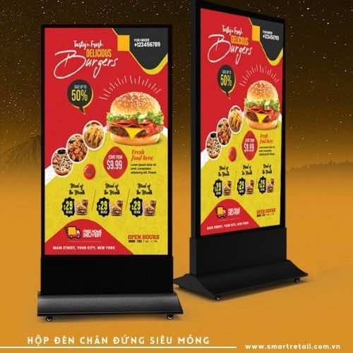 Ảnh 3 của Hộp đèn chân đứng siêu mỏng ngoài trời LF616 Kích thước 60×160 (cm)