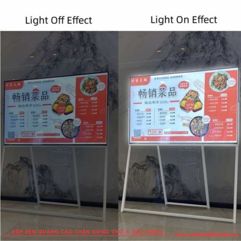 Ảnh 10 của Hộp đèn quảng cáo chân đứng LA1275 | Hộp đèn LED siêu mỏng