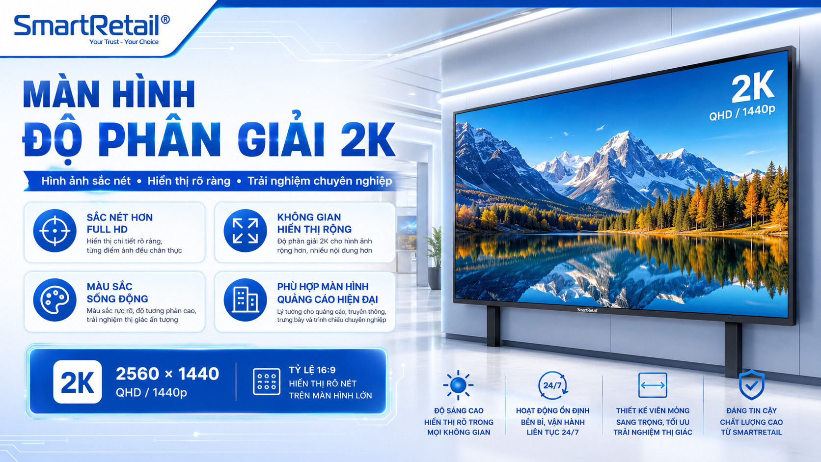 Độ phân giải 2K là gì? So sánh 2K với Full HD, 4K & cách chọn màn hình