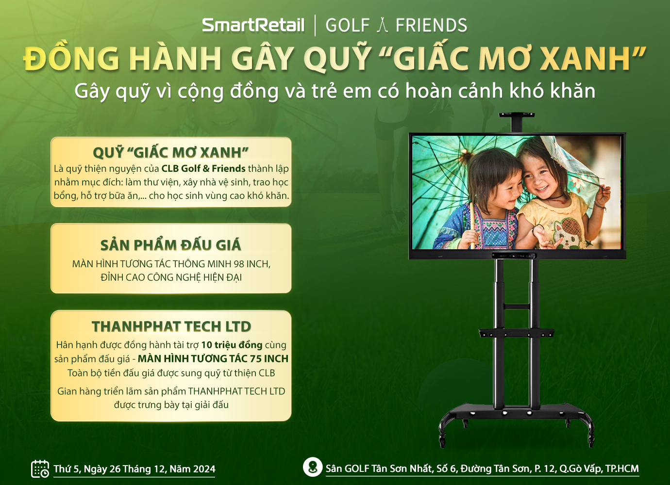SmartRetail đồng hành cùng Golf & Friends trong dự án đấu giá gây quỹ “Giấc Mơ Xanh” Lần 4