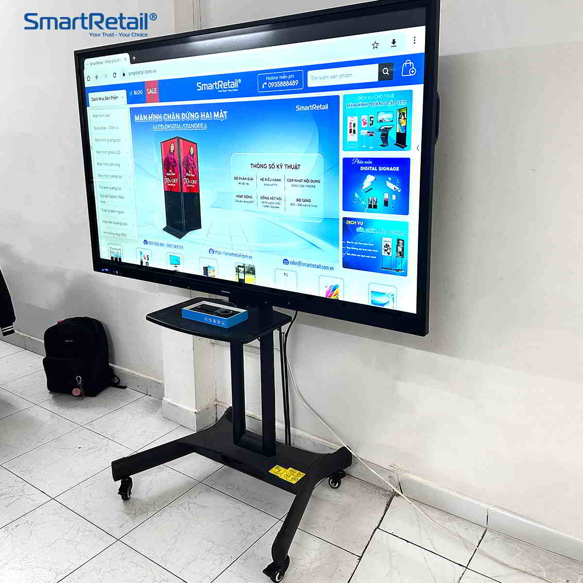 Ảnh 8 của Giá đỡ màn hình tương tác từ 55 inch – 86 inch | Giá đỡ di động