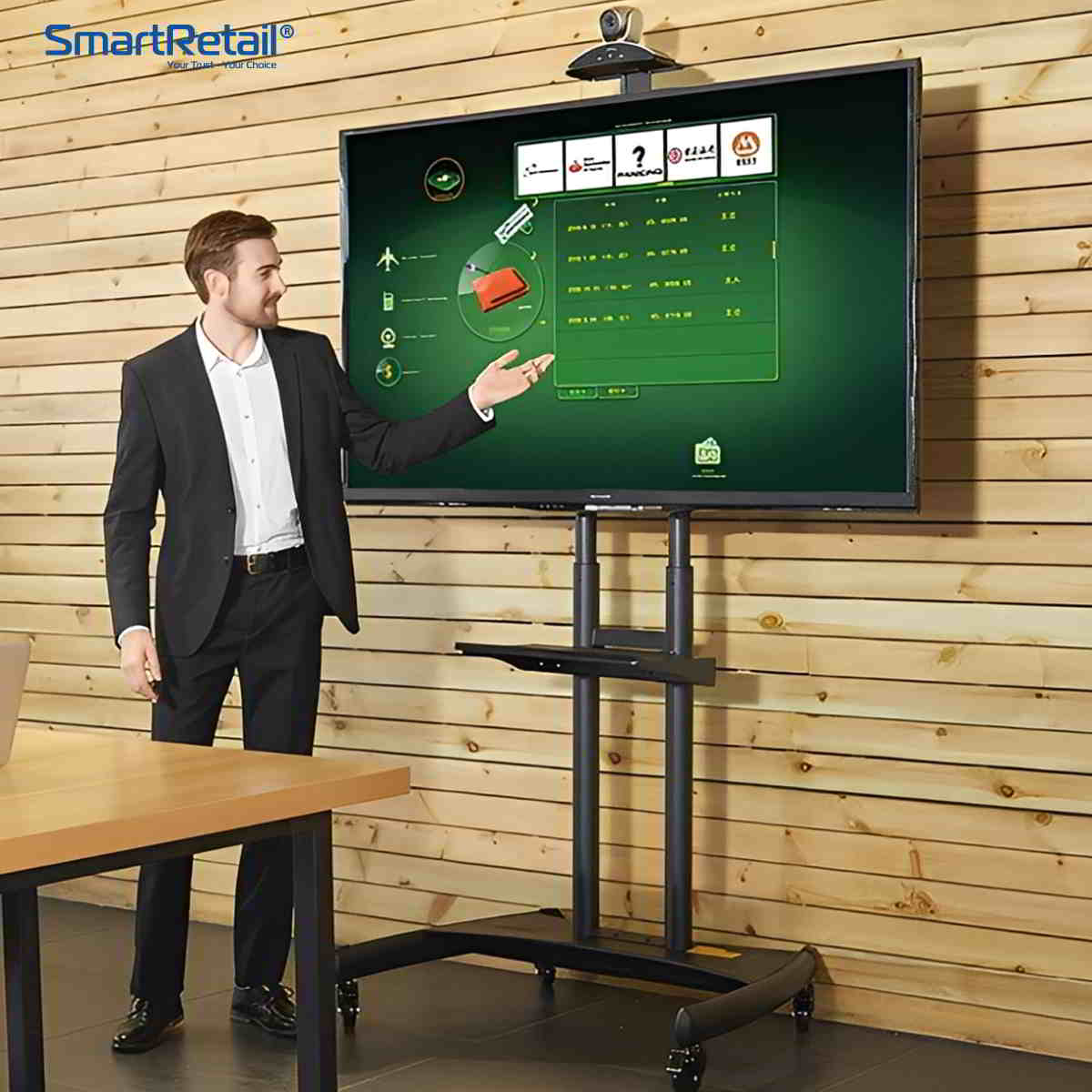 Ảnh 10 của Giá đỡ màn hình tương tác từ 55 inch – 86 inch | Giá đỡ di động