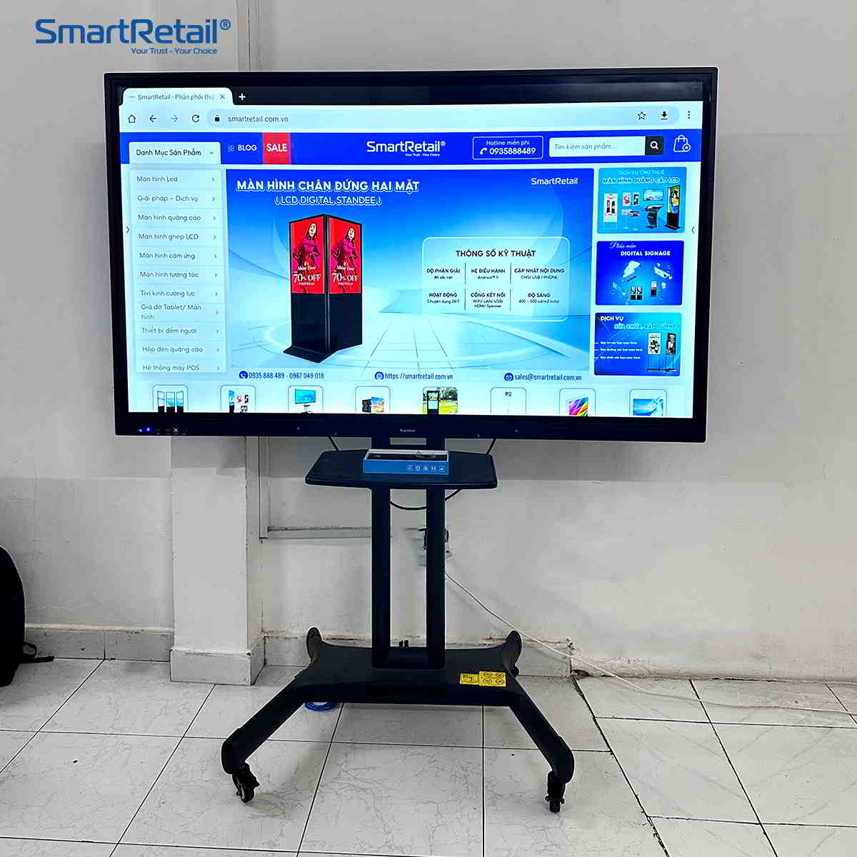 Ảnh 7 của Giá đỡ màn hình tương tác từ 55 inch – 86 inch | Giá đỡ di động