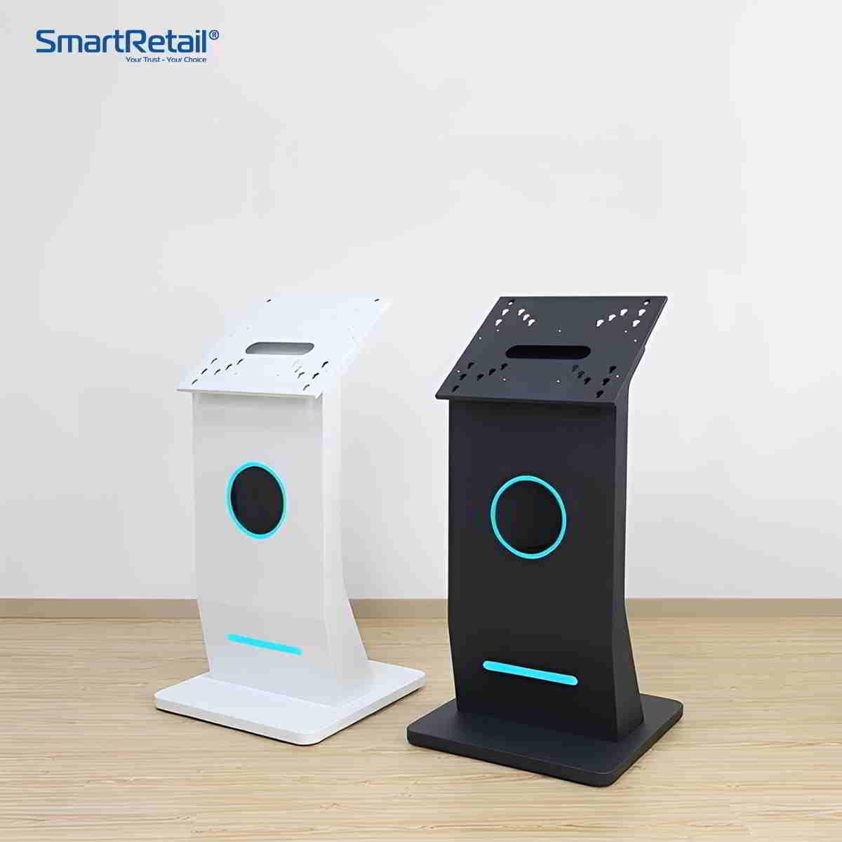 Ảnh 4 của Chân đế màn hình cảm ứng loại chữ I | Mẫu chân đế chân quỳ có đèn LED