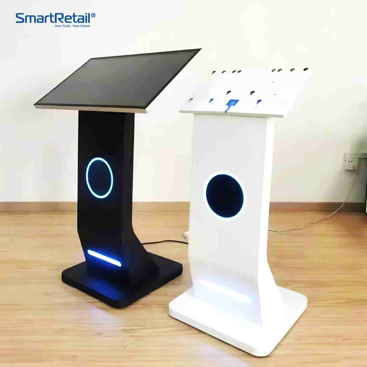 Ảnh 5 của Chân đế màn hình cảm ứng loại chữ I | Mẫu chân đế chân quỳ có đèn LED