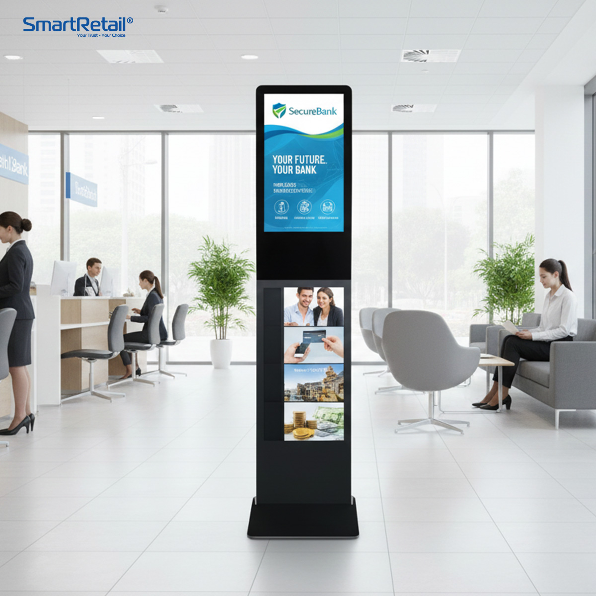 Ảnh 6 của Màn hình quảng cáo chân đứng 43 Inch có hộc đựng Brochure