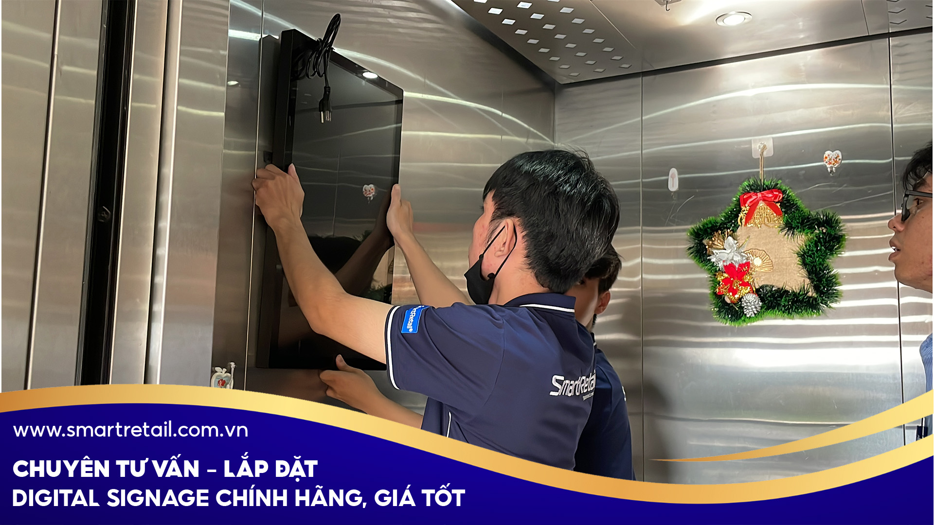 Dự án Lắp đặt Màn Hình Quảng Cáo Treo Thang Máy Tại Công Ty Cổ Phần Thương Mại Hóc Môn