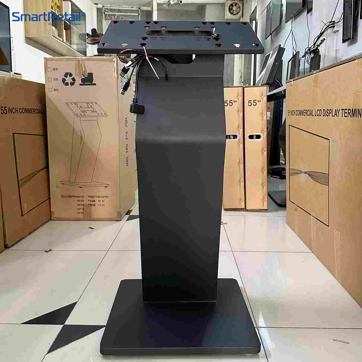 Ảnh 2 của Chân đế màn hình chân quỳ chữ K base cho màn hình cảm ứng 27 – 32 inch