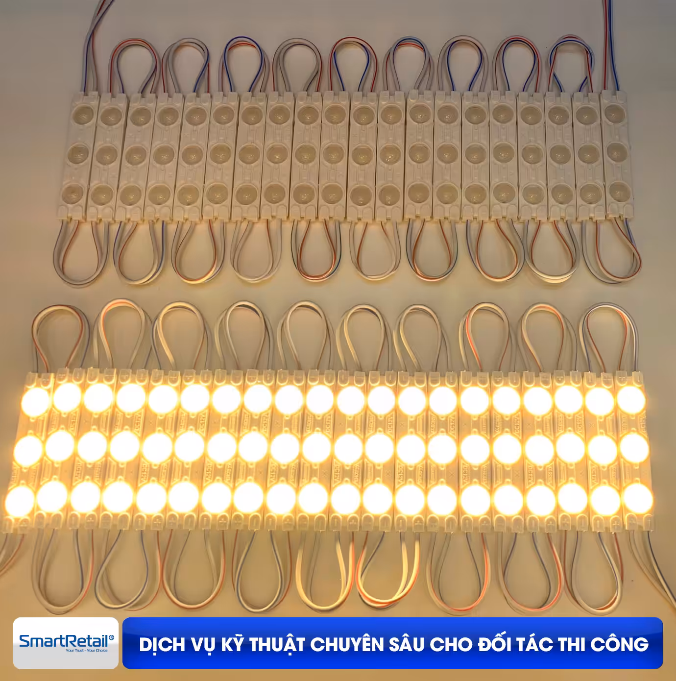 Led hắt module 3 bóng 6011 vàng LH12