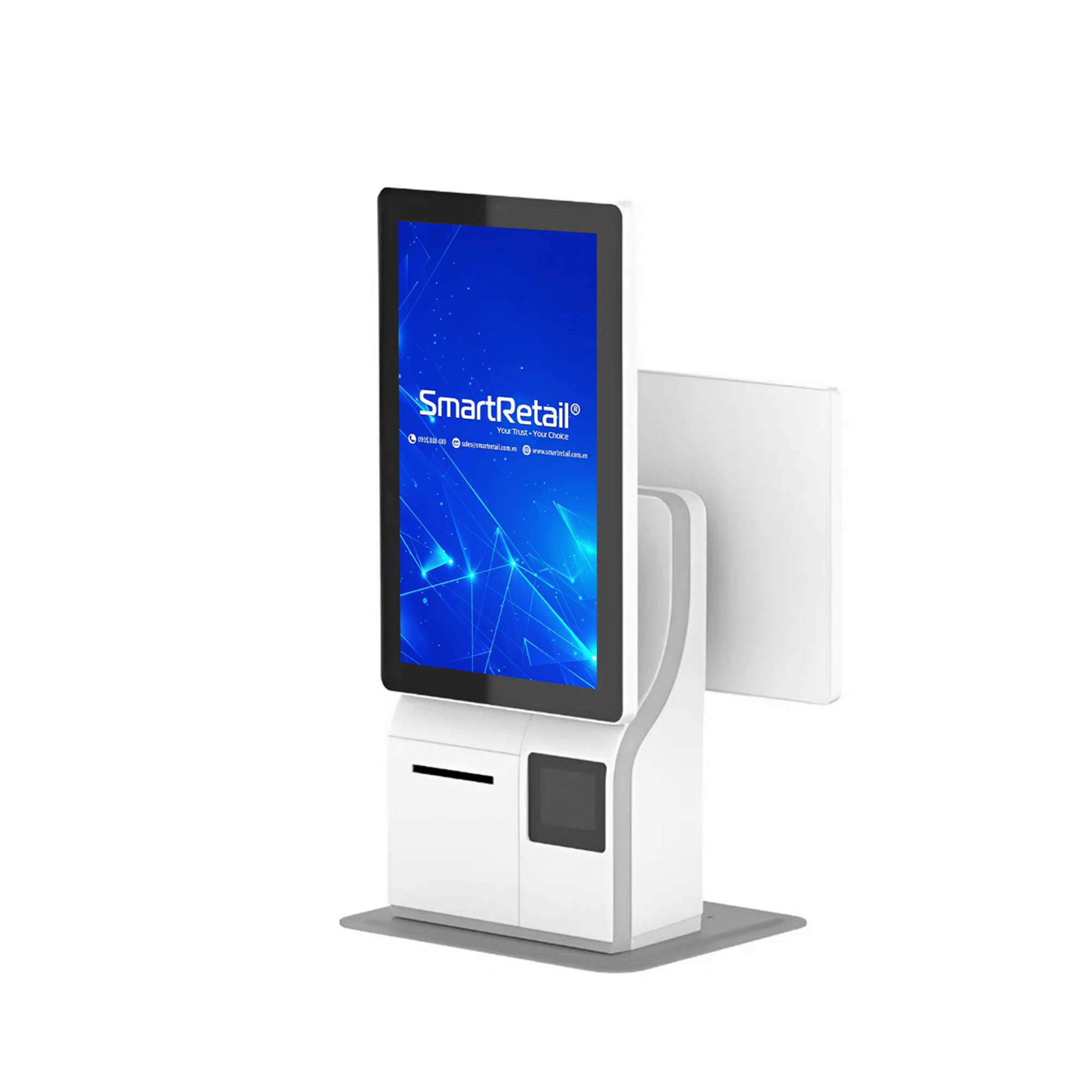 Kiosk ordering 2 màn hình | Máy tính tiền tự phục vụ hiện đại