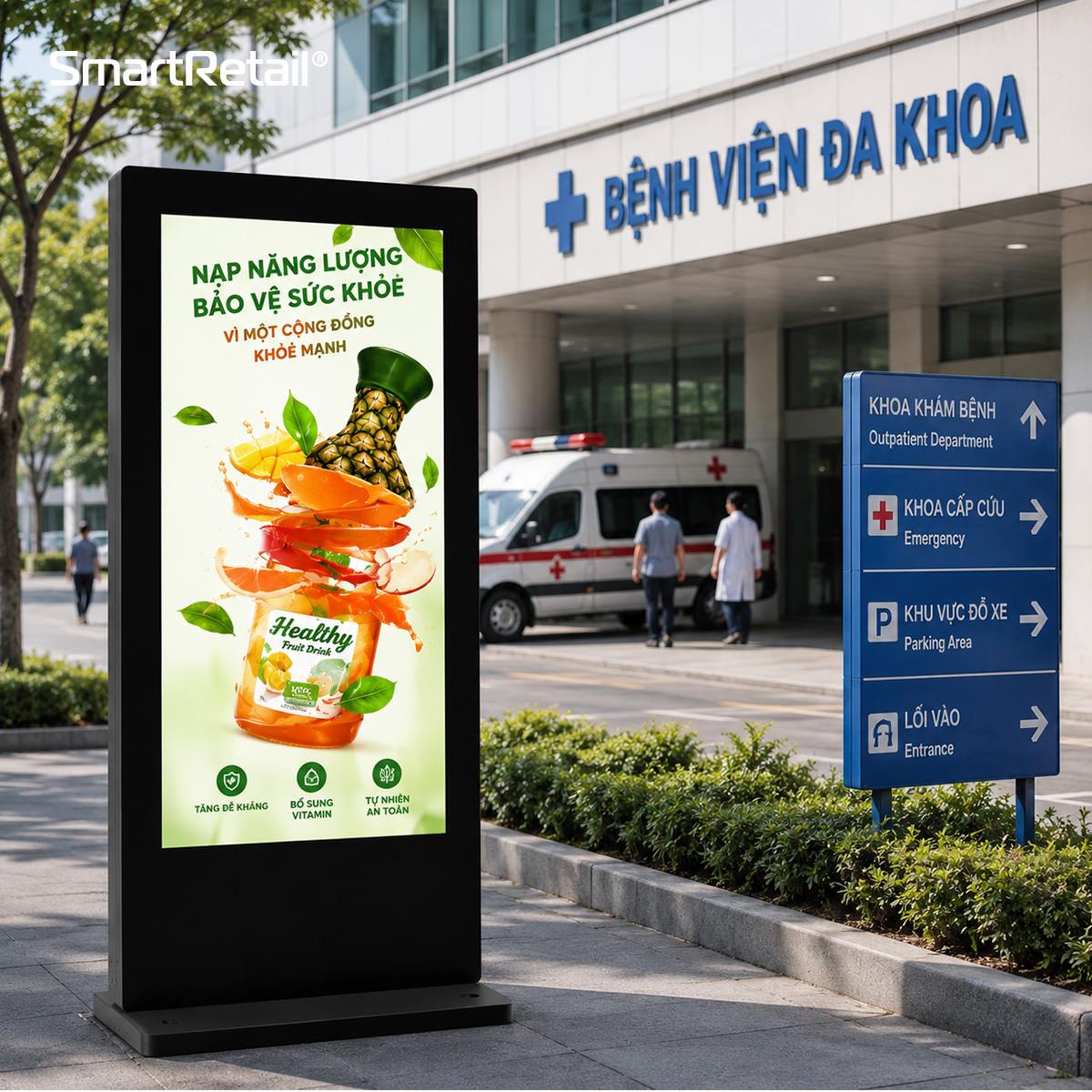 Ảnh 9 của Màn hình quảng cáo chân đứng ngoài trời 75 inch