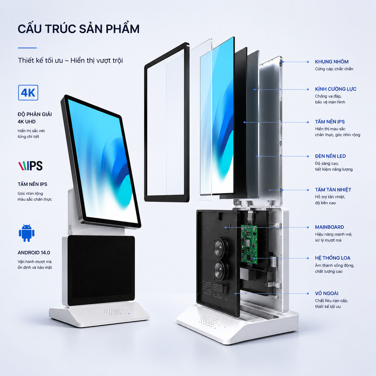 Ảnh 3 của Màn hình chân đứng dáng xoay 50 inch