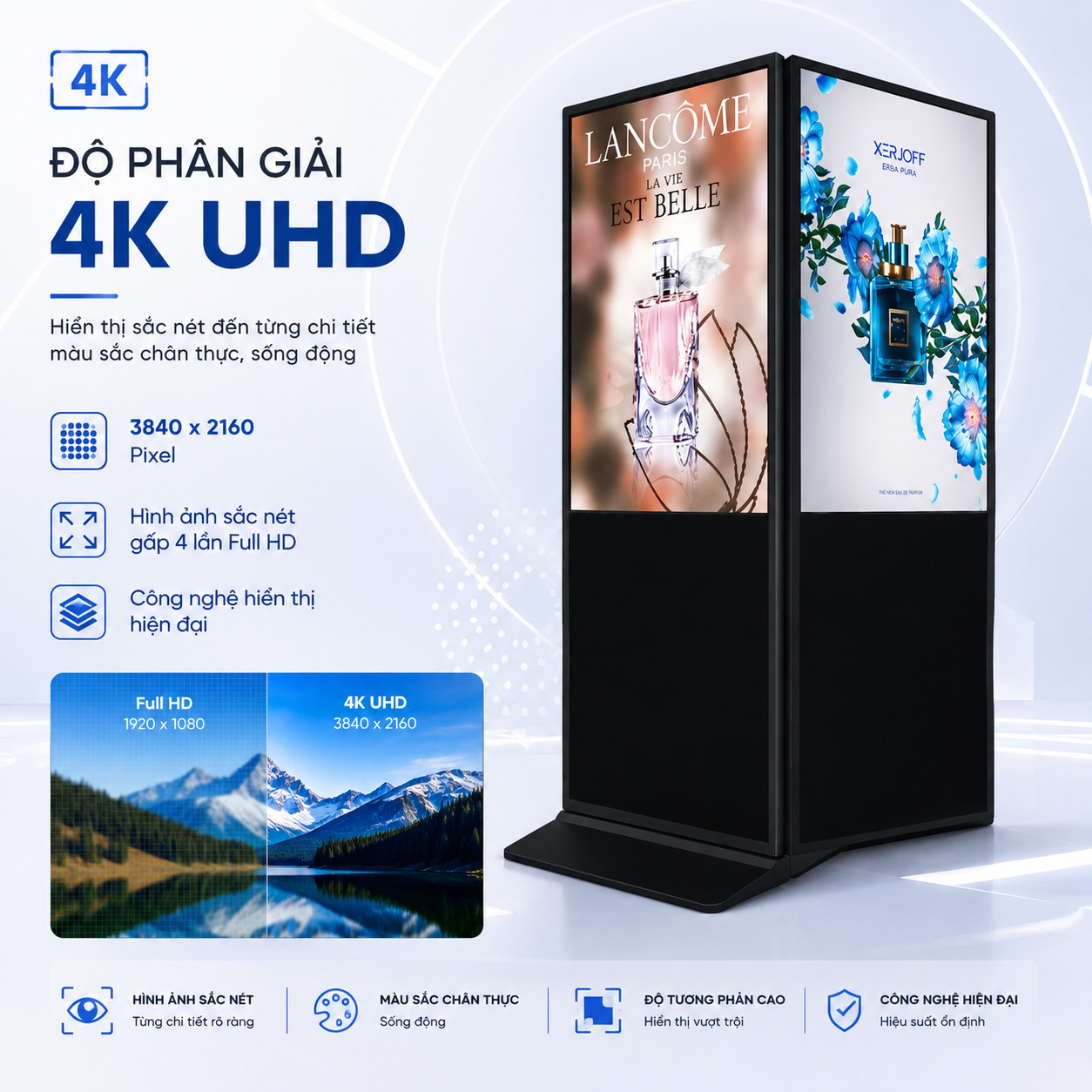 Ảnh 2 của Màn Hình Quảng Cáo | Màn Hình Chân Đứng Hai Mặt 50 inch
