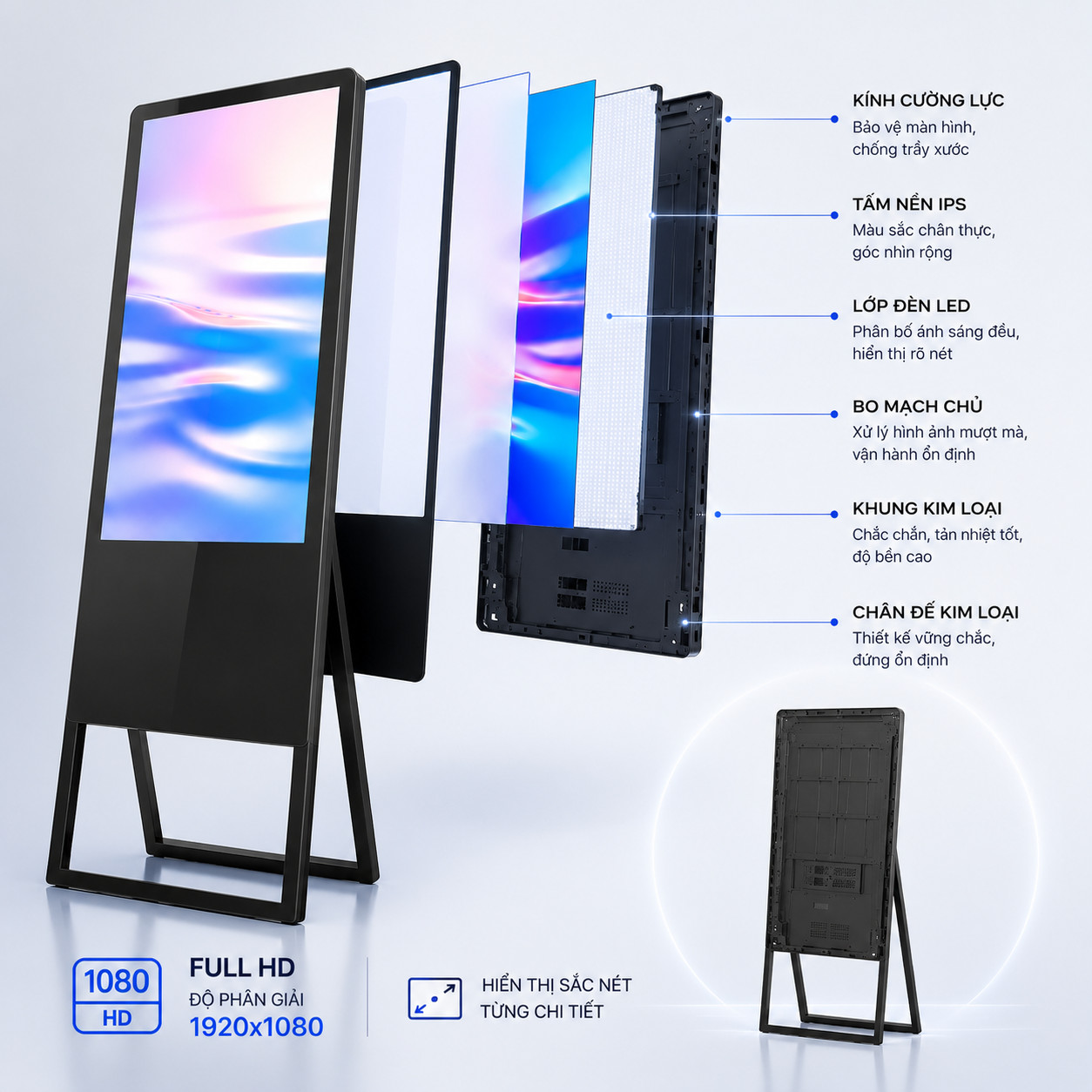 Ảnh 4 của Màn hình quảng cáo | Màn hình chân đứng chữ A 43 inch