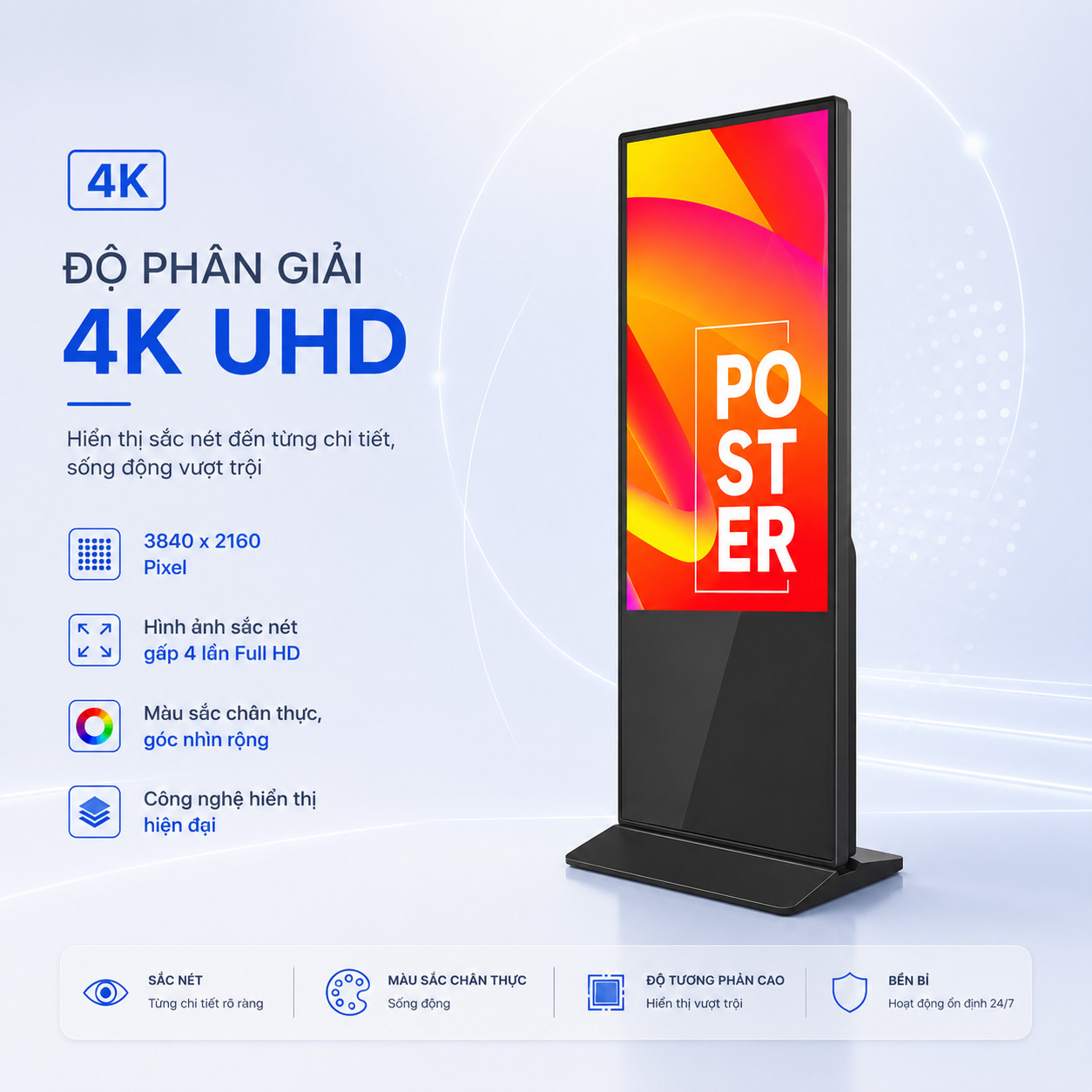 Ảnh 2 của Màn hình cảm ứng chân đứng 32 inch | Màn hình Standee Điện Tử