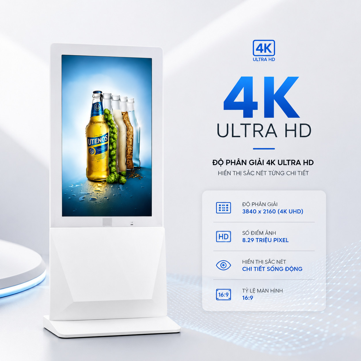 Ảnh 2 của Màn hình quảng cáo chân đứng trong suốt 43 inch | Màn hình chân đứng trong suốt 