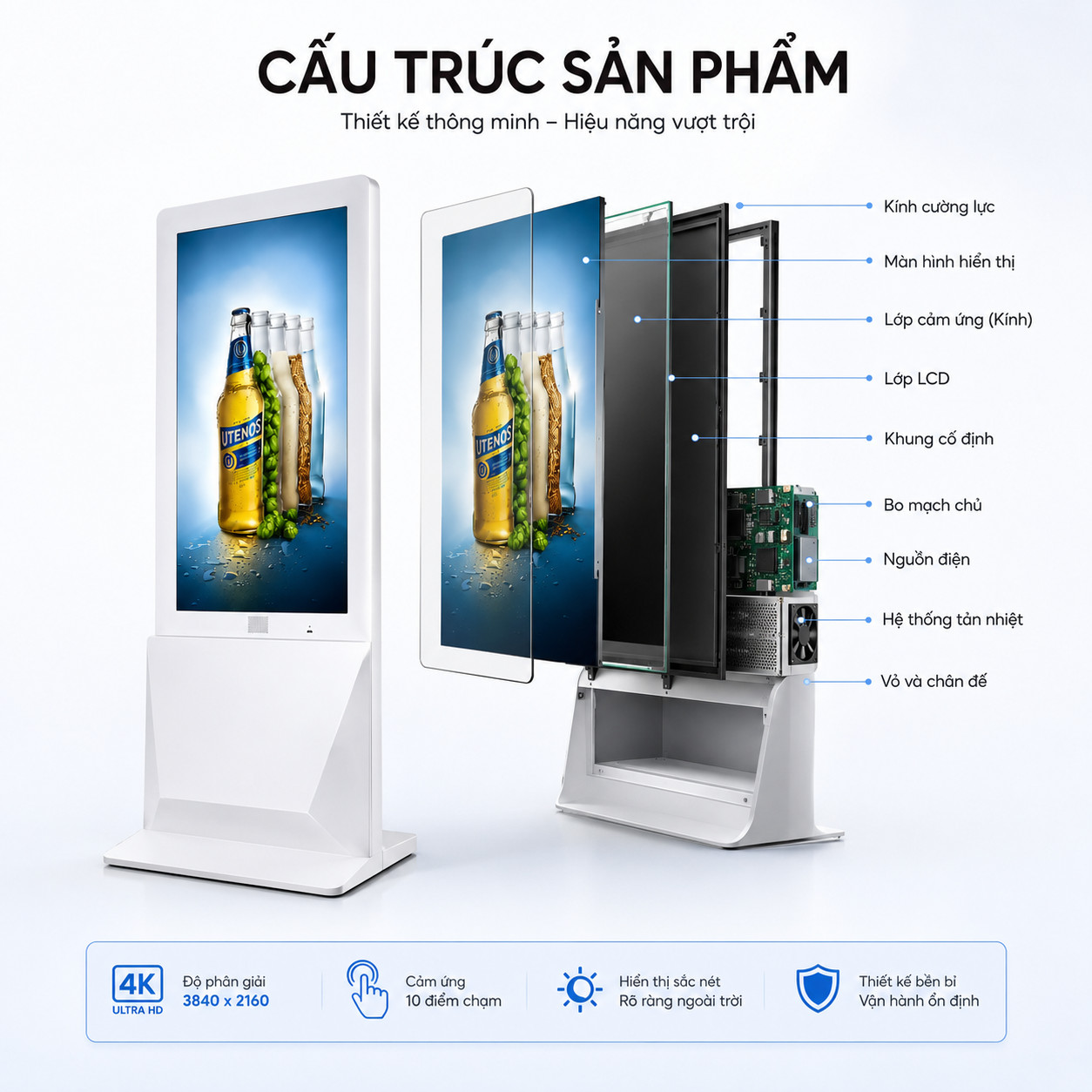 Ảnh 3 của Màn hình quảng cáo chân đứng trong suốt 43 inch | Màn hình chân đứng trong suốt 