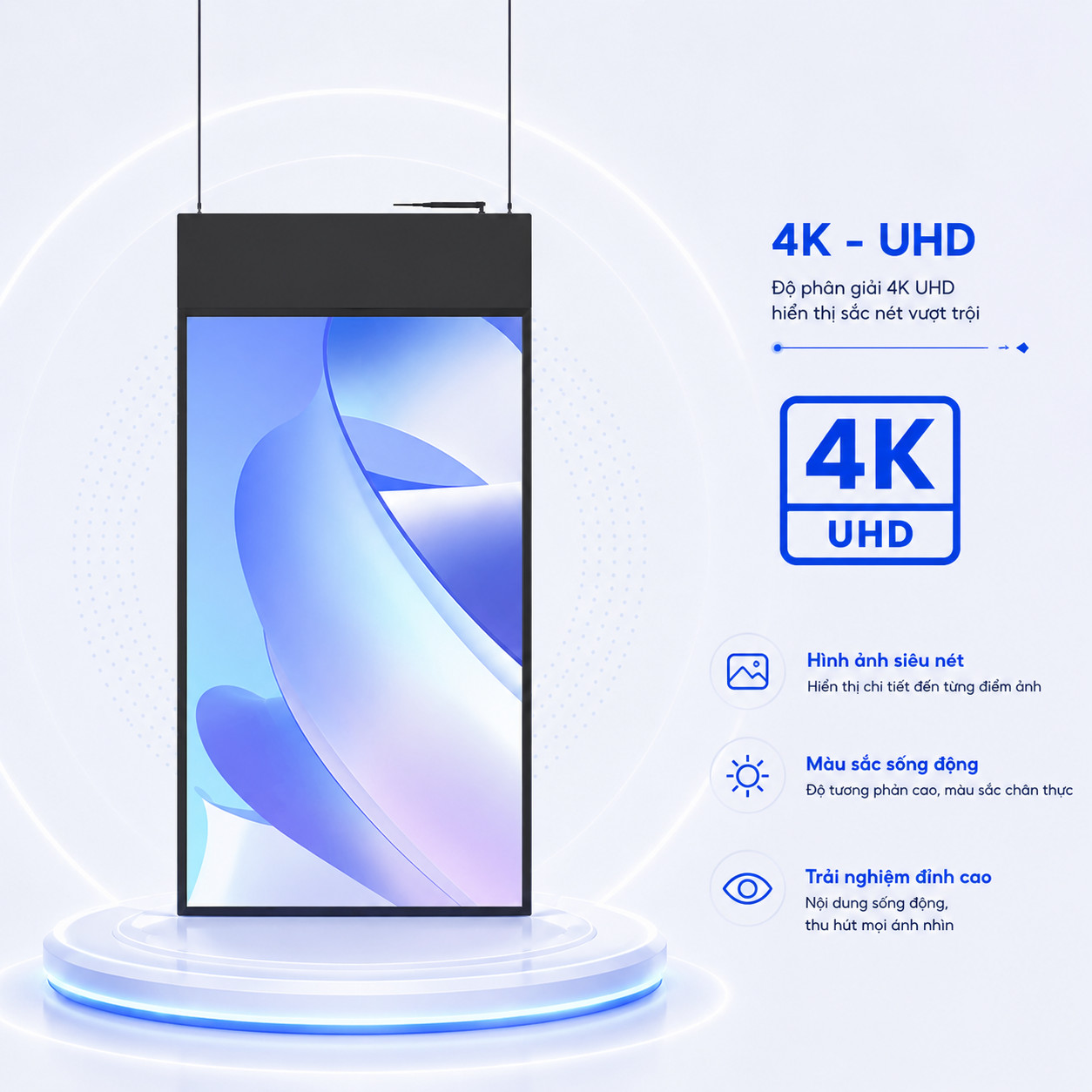Ảnh 2 của Màn Hình Quảng Cáo Treo Trần 43 Inch | Màn Hình 2 Mặt Độc Lập