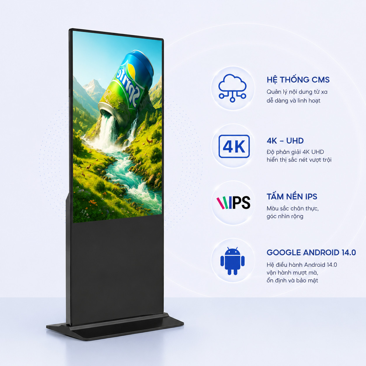 Ảnh 2 của Màn Hình Quảng Cáo Chân Đứng LCD Digital Signage 65 Inch
