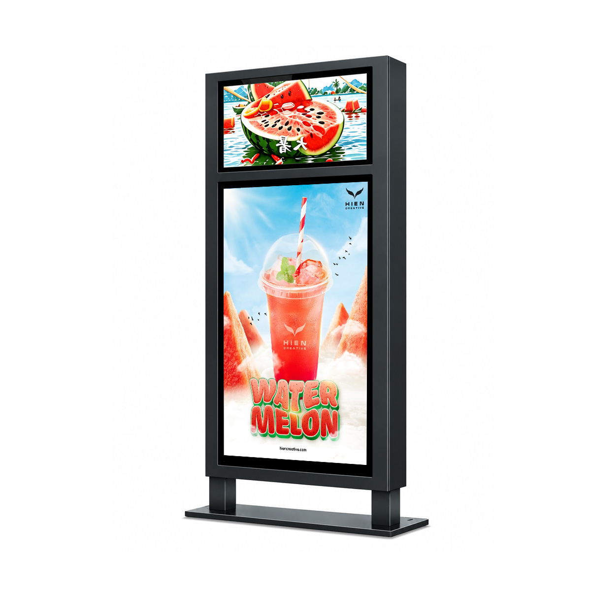Màn hình chân đứng ngoài trời 2 màn 43inch & 75inch 