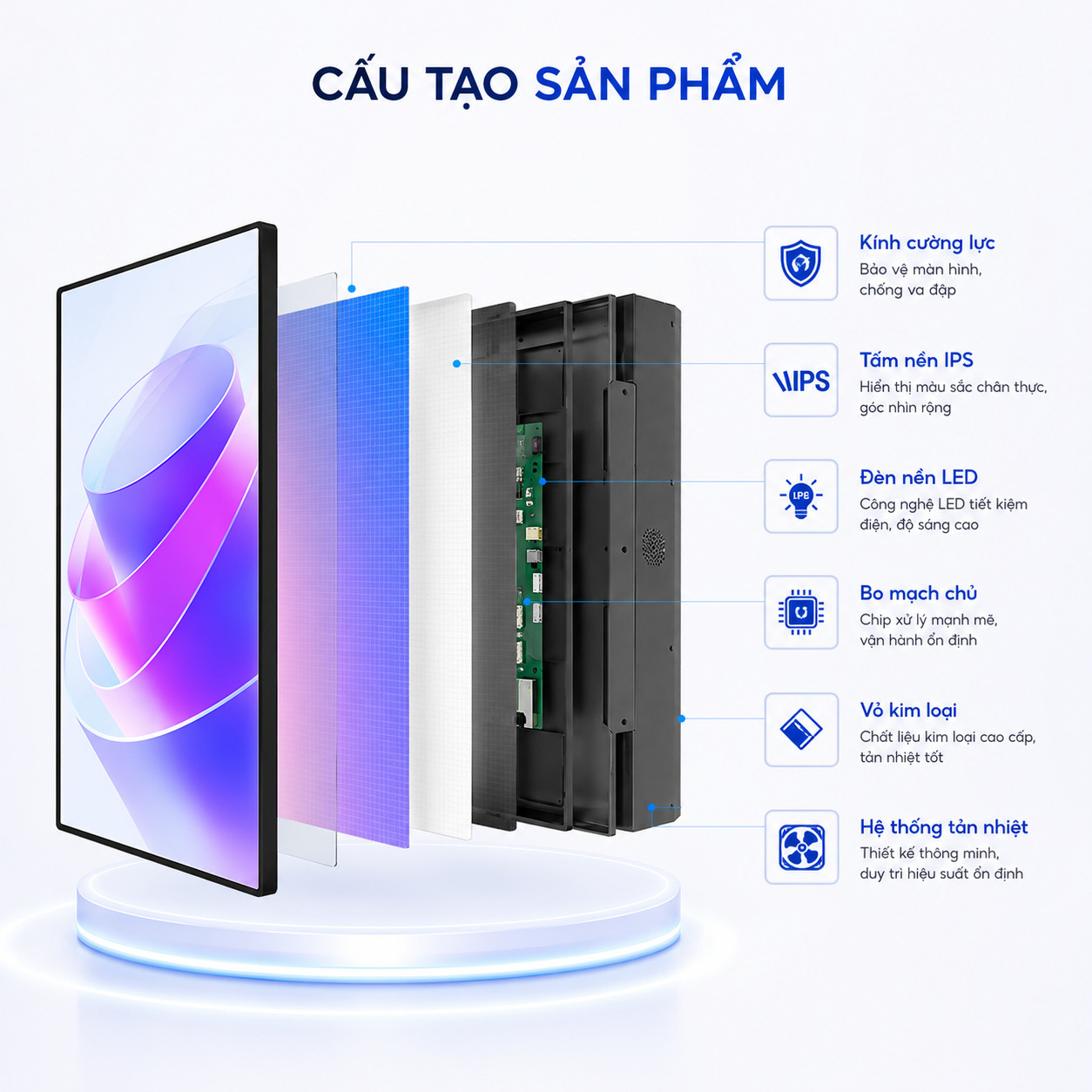 Ảnh 3 của Màn hình quảng cáo thang máy treo tường liền thân 19 inch (New Style)