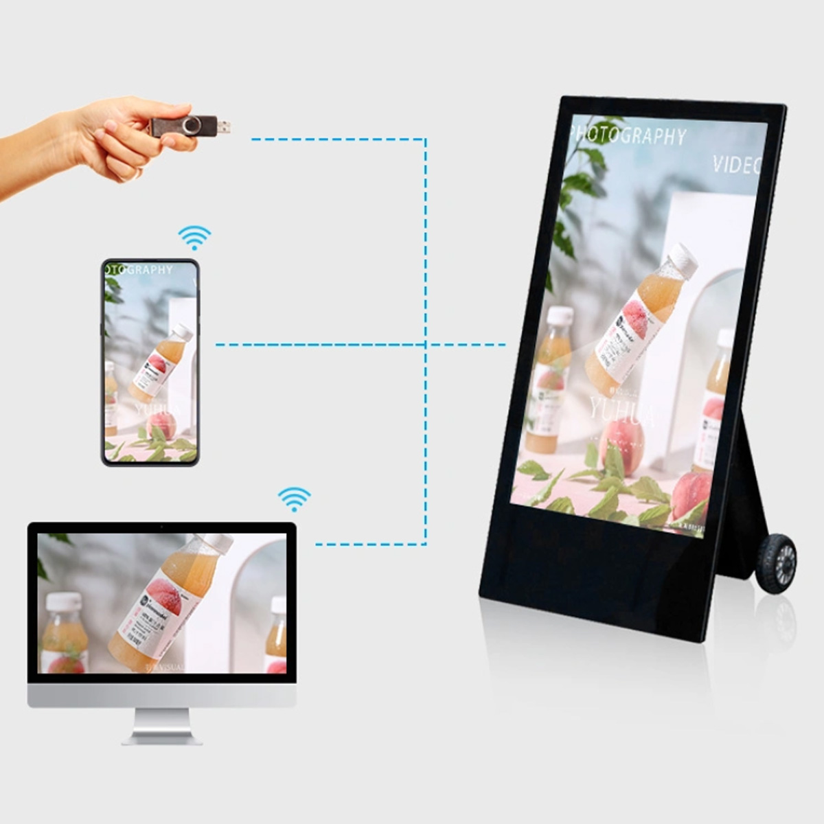 Ảnh 3 của Màn hình chân đứng LCD chữ A ngoài trời 55 inch 